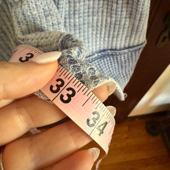 FREE PEOPLE | Blue We The Free Fairmont Waffle Oversized Pocket Tee Medium - Picture 7 of 7